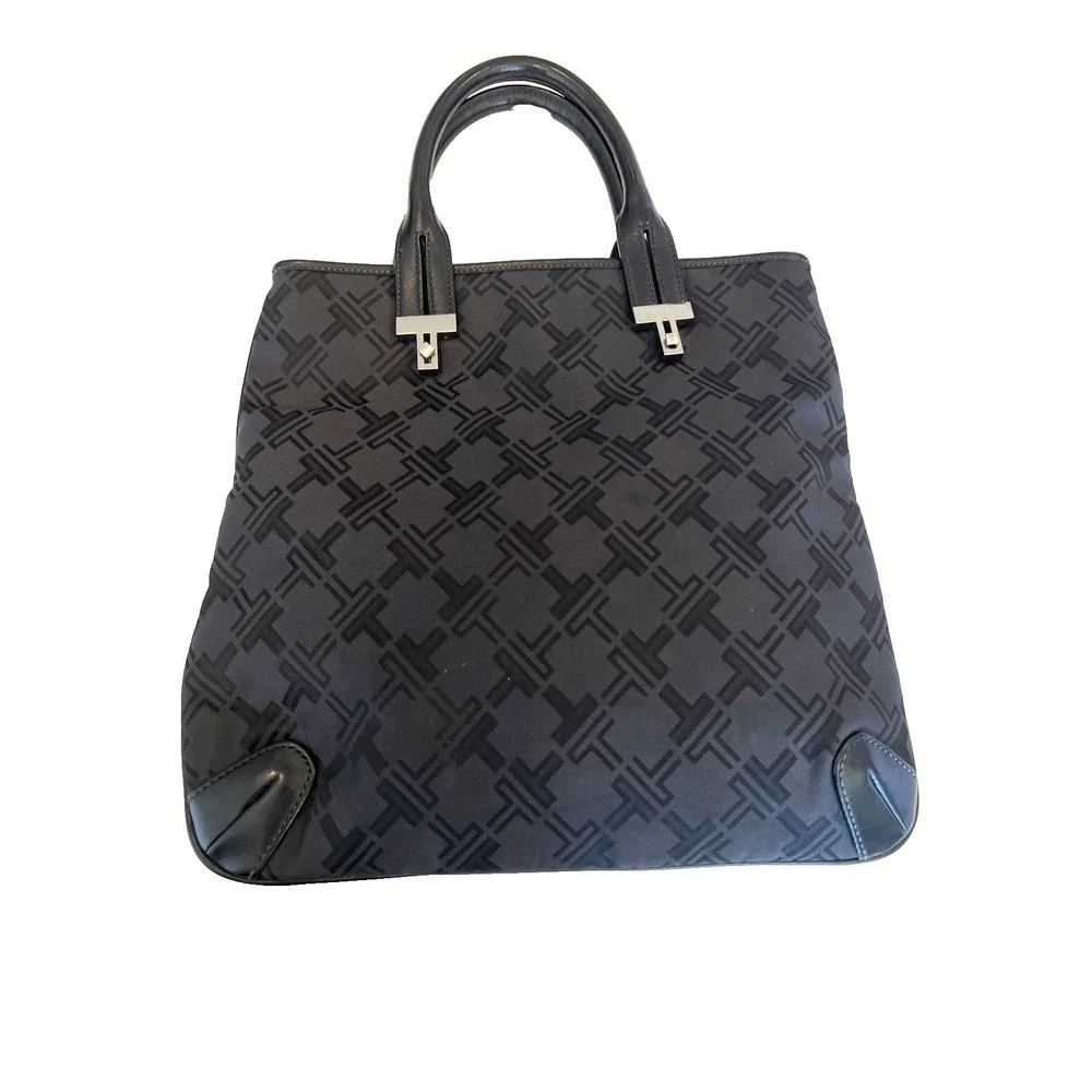 Tumi Sinclair Nina Commuter Black Tote|Bag. Open Top. Coated Nylon. Leather Trim - Picture 2 of 5